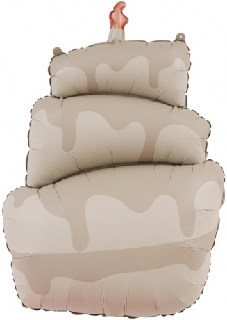 Шар фигура "Торт бежевый,сатин",94 см