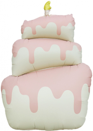 Шар фигура "Торт розовый,сатин",94 см