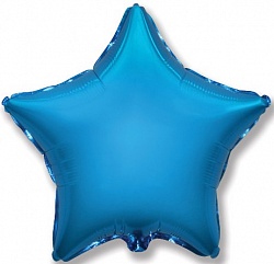 Шар Звезда фольга синий 81 см