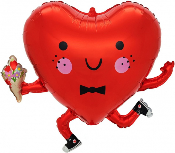Шар фигура "Влюбленный смайл",66 см