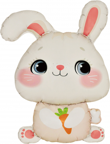 Шар фигура "Зайка с морковкой",91 см