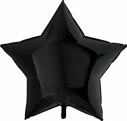 Шар Звезда фольга черный 91 см