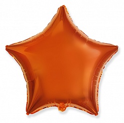Шар Звезда фольга "Оранжевый", 46 см.