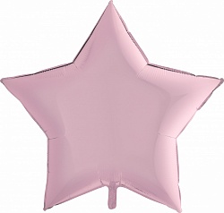 Шар Звезда фольга розовый 36"/91 см